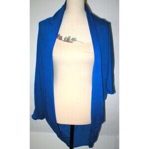 NWT Open Cardigan Jacket L Wrap New Alternative Apparel Blue Womens Linen Blend